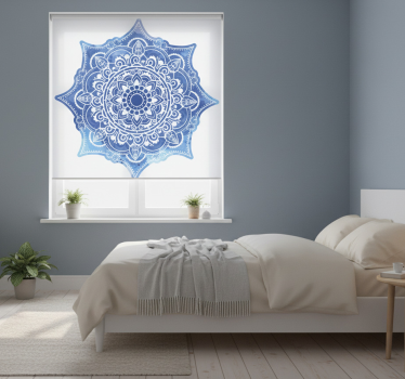 Raambekleding slaapkamer aquarella blauwe mandala - TenStickers