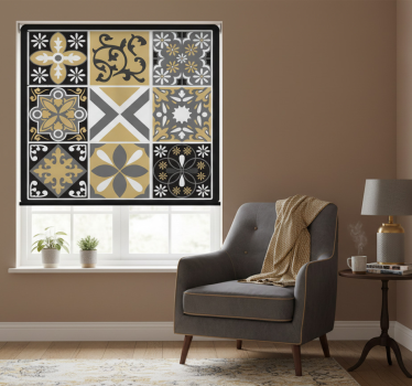 Raambekleding slaapkamer met gouden en zilveren patchtegels - TenStickers