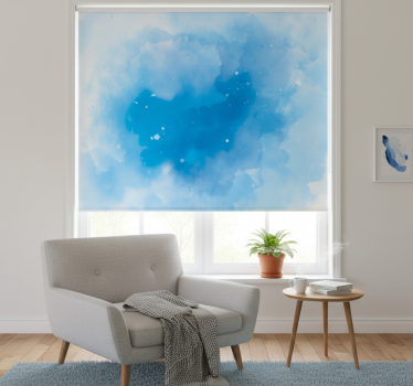 Raambekleding slaapkamer minimalistische blauwe aquarel - TenStickers