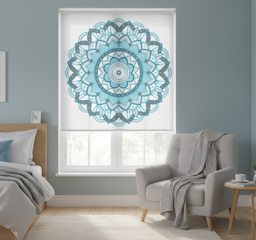 Raambekleding slaapkamer blauw mandala design - TenStickers
