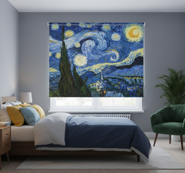 Raambekleding slaapkamer van gogh sterrennacht - TenStickers
