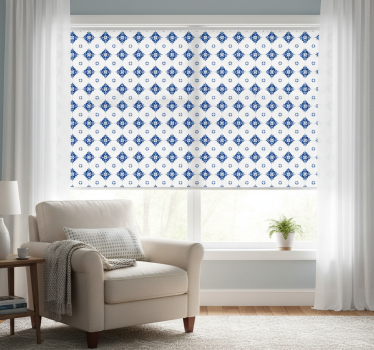 Raambekleding slaapkamer vintage blauwe tegel - TenStickers