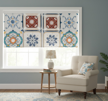 Raambekleding slaapkamer vintage vier tegels - TenStickers