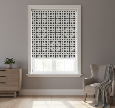 Raambekleding slaapkamer zwart-witte tegels - TenStickers