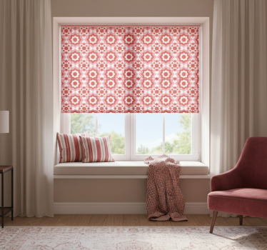 Raambekleding slaapkamer met rood vierkanten motief - TenStickers