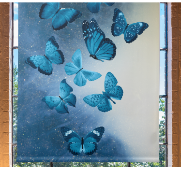 Raambekleding vlinders blauw vliegend motief - TenStickers