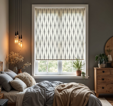 rabaul ikat grijs en beige rolgordijn hoofd slaapkamer - TenStickers