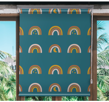 Regenbogen en sterren rolgordijn kinderkamer - TenStickers