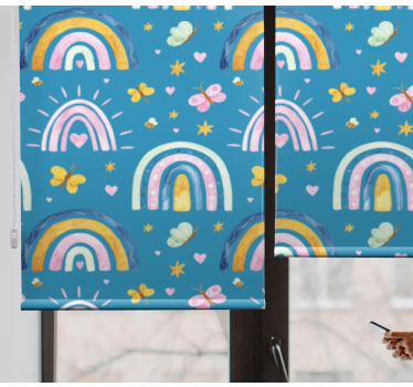 Regenboog vlinders ontwerp rolgordijn kinderkamer - TenStickers