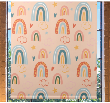 Regenboogpatroon genot rolgordijn kinderkamer - TenStickers