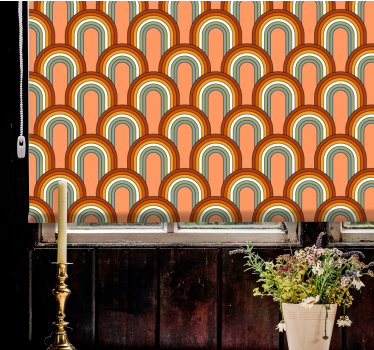 Retro boog patronen rolgordijn meer vintage - TenStickers