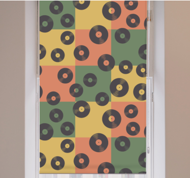 Retro vinylplaten rolgordijn meer vintage - TenStickers