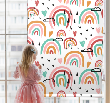 Aquarel minimalistisch regenbogenpatroon rolgordijn - TenStickers