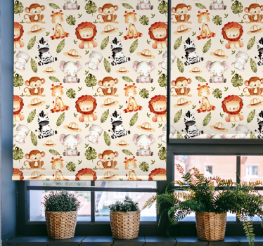 Rolgordijn babykamer Beige safari - TenStickers