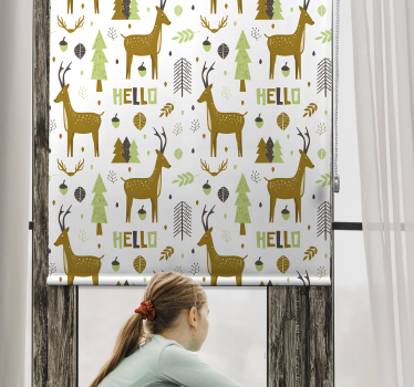 Rolgordijn babykamer Herten patroon - TenStickers
