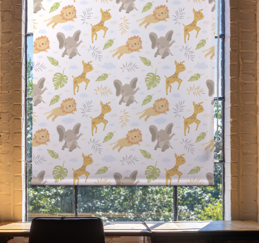 Rolgordijn babykamer nordische minimalistische safari - TenStickers