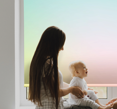 Rolgordijn babykamer Pastel regenboog in "kawaii" stijl - TenStickers