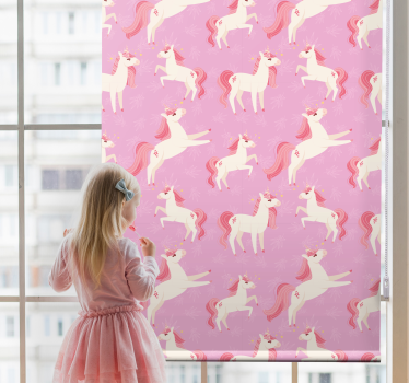 Rolgordijn babykamer Pastelkleurige roze eenhoorns - TenStickers
