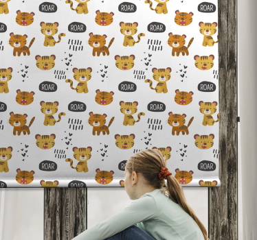 Rolgordijn babykamer Tijgers herhaald patroon - TenStickers