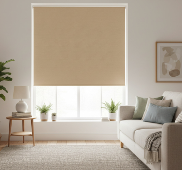 Rolgordijn beige jute look effen - TenStickers