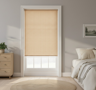 Rolgordijn beige met jute textuur effect - TenStickers