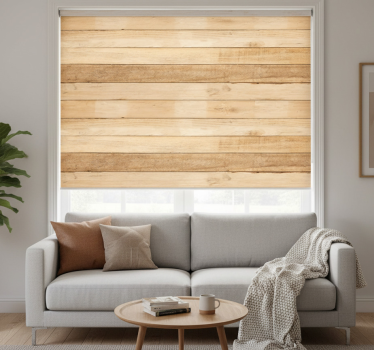 Rolgordijn beige lichtgekleurde houten planken - TenStickers
