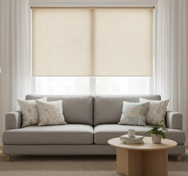 Rolgordijn beige met beige lijnen textuur - TenStickers