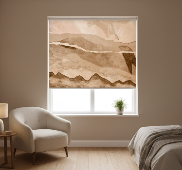 Rolgordijn beige met papierstroken - TenStickers