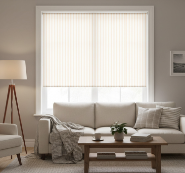 Rolgordijn beige met witte beige dunne strepen - TenStickers