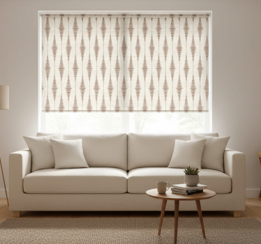 Rolgordijn beige mocha mousse rabaul ikat - TenStickers