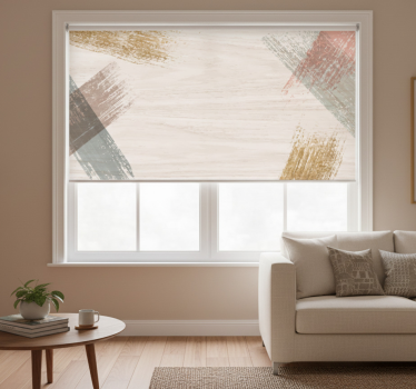 Rolgordijn beige woodblock - TenStickers