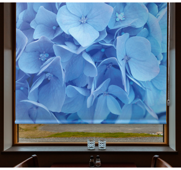 Rolgordijn bloemen Hortensia - TenStickers