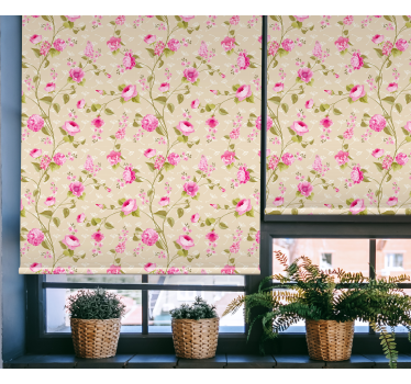 Rolgordijn bloemen Vintage bloemenprint - TenStickers