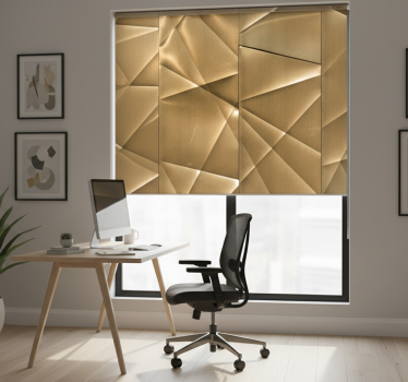 Rolgordijn kantoor 3d gouden polygoon textuur - TenStickers