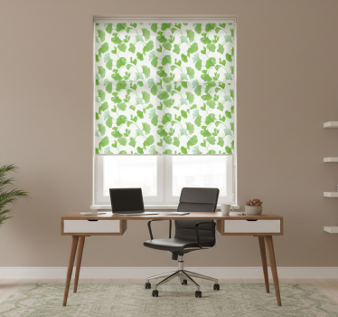 Rolgordijn kantoor groene ginkgo bladeren - TenStickers
