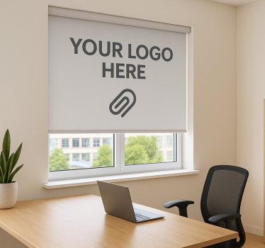 Rolgordijn kantoor met gepersonaliseerd logo - TenStickers