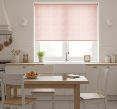 Rolgordijn keuken simpele blush roze tegels - TenStickers