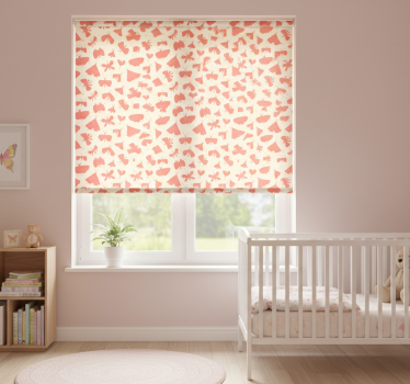 Rolgordijn kinderkamer abstract roze geometrisch vlinderpatroon - TenStickers