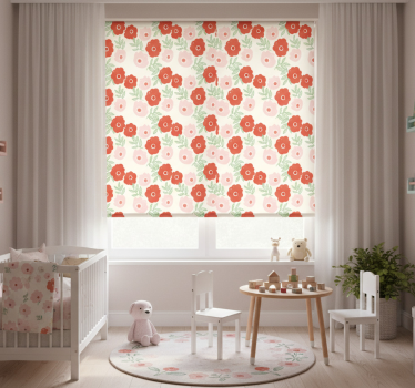 Rolgordijn kinderkamer anemonenbloemen patroon - TenStickers