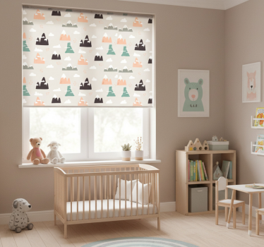 Rolgordijn kinderkamer bergen patroon - TenStickers
