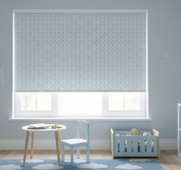 Rolgordijn kinderkamer blauw en witte ruiten design - TenStickers