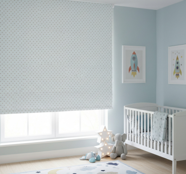 Rolgordijn kinderkamer blauwe achtergrond met grijze sterren - TenStickers