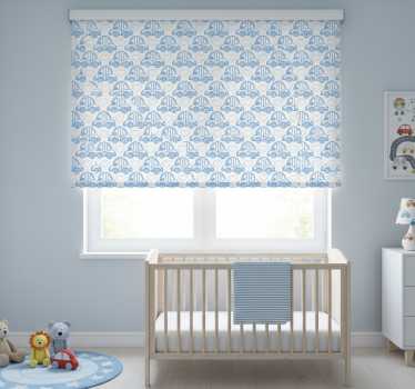 Rolgordijn kinderkamer blauwe autolijnen - TenStickers
