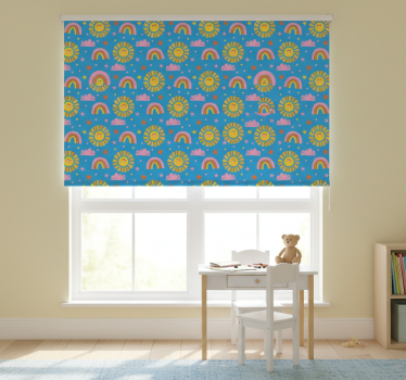 Rolgordijn kinderkamer blauwe regenbogen - TenStickers
