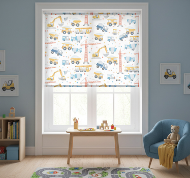 Rolgordijn kinderkamer bouwmotieven - TenStickers