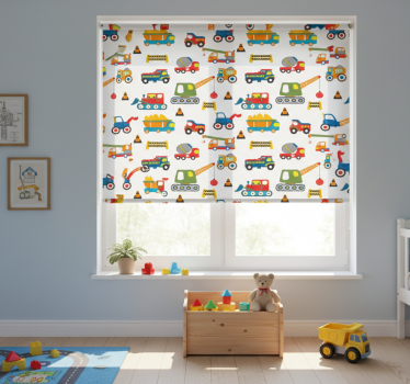 Rolgordijn kinderkamer bouwplezier - TenStickers