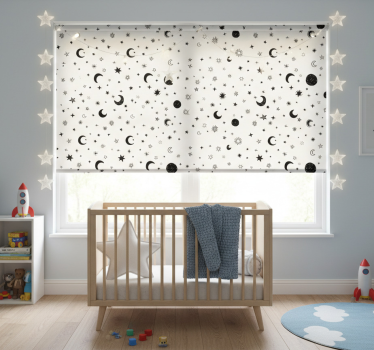 Rolgordijn kinderkamer buitenaardse ruimte met sterren - TenStickers
