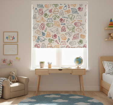 Rolgordijn kinderkamer campingboot houtvuur boten - TenStickers