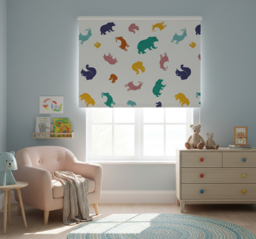Rolgordijn kinderkamer chamois en beren patroon - TenStickers