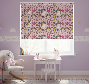 Rolgordijn kinderkamer dromerige eenhoorn fantasie - TenStickers